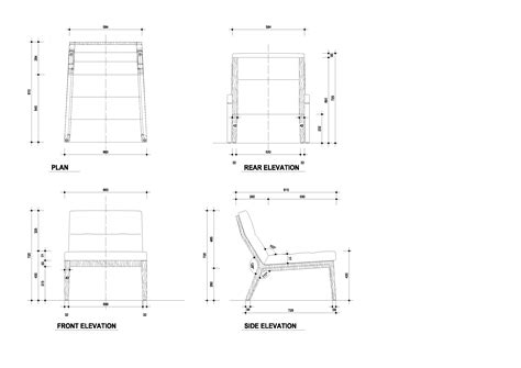 Chair Detail Drawing Autocad Miscellaneous Chair Blocks Cad Drawing