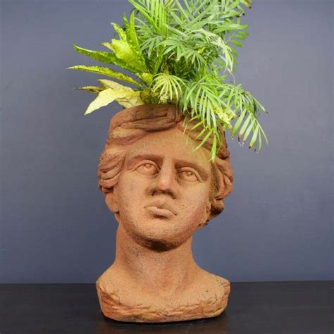 Rusted Head Planter Head Planters Indoor Plant Display Succulent