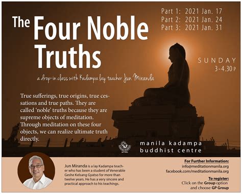 Manila Kadampa Buddhist Centre The Four Noble Truths