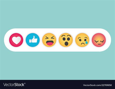 Set Of Emoticon Social Media Reactions Royalty Free Vector