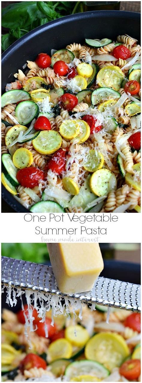 This One Pot Summer Vegetable Pasta is a quick and easy ...