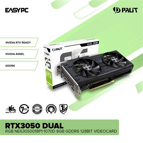 Easypc Palit Geforce Rtx 3050 Dual Rgb Ne63050018p1 1070d 8gb Gddr6
