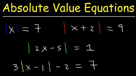 How To Solve Absolute Value Equations, Basic Introduction ...