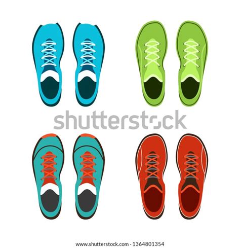 Running Shoes Vector Collection Stock Vector Royalty Free 1364801354