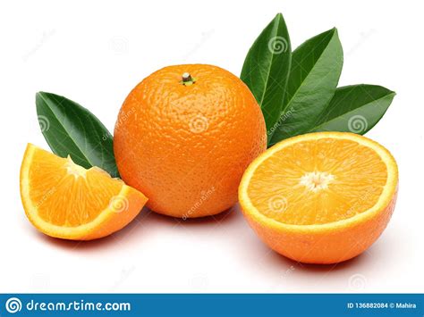 Fresh Oranges And Isolated On White Background Stock Photo Image Of
