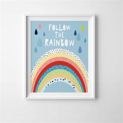 Follow The Rainbow Digital Print Playroom Wall Art Printable
