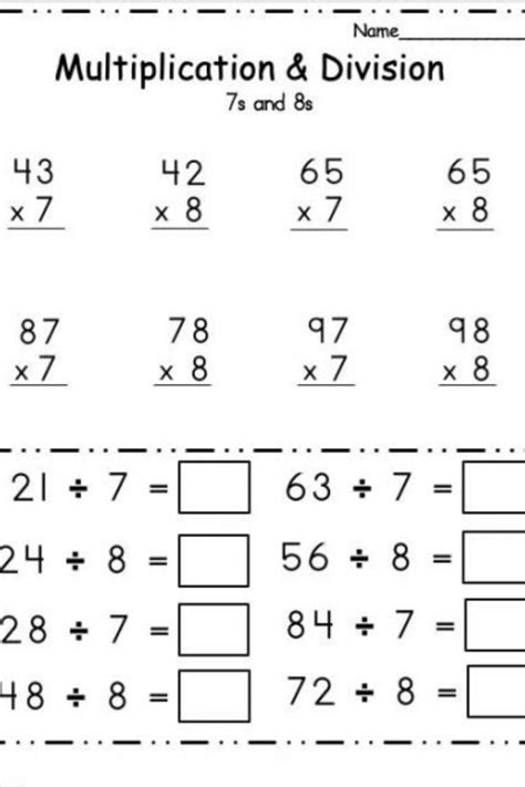 Multiplication And Division Printable Worksheets Grade 3