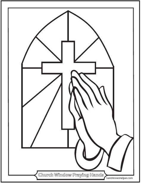 Church Praying Hands Picture With Stained Glass