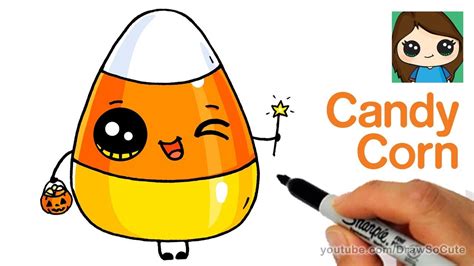 how to draw cute candy corn easy cartoon food youtube
