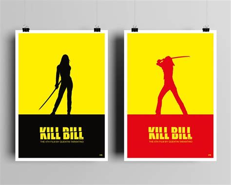 Kill Bill Volume 1 And 2 Set Of 2 Unique Art Prints Etsy