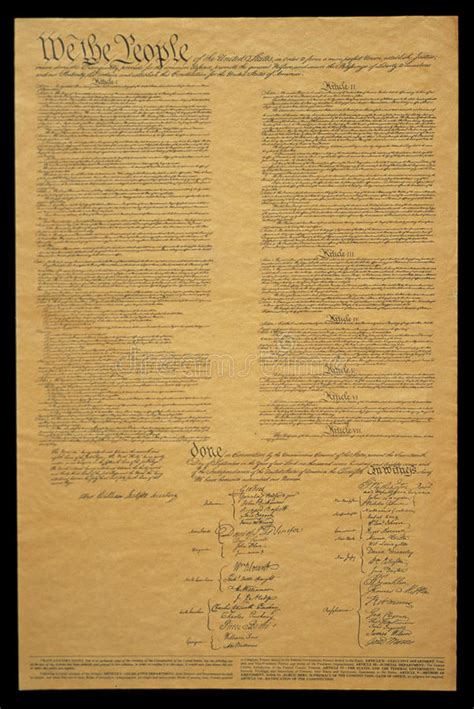 Document Of Us Constitution Stock Image Image Of
