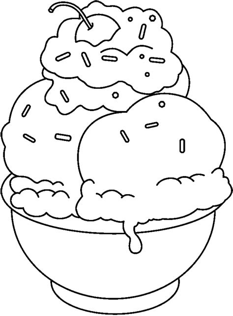 Ice Cream Sundae Coloring Page Coloring Home