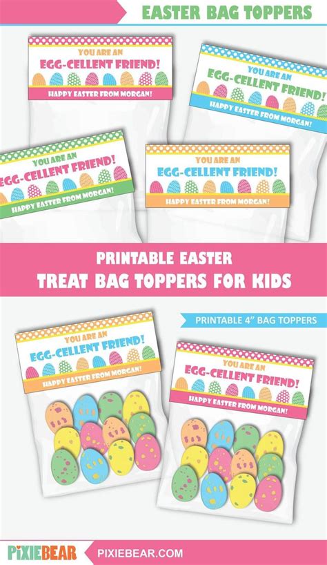 Easter Treat Bag Toppers Printable Easter Bag Toppers For Etsy