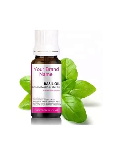 Pure Basil Essential Oil 100 Natural Product Private Label Wholesale