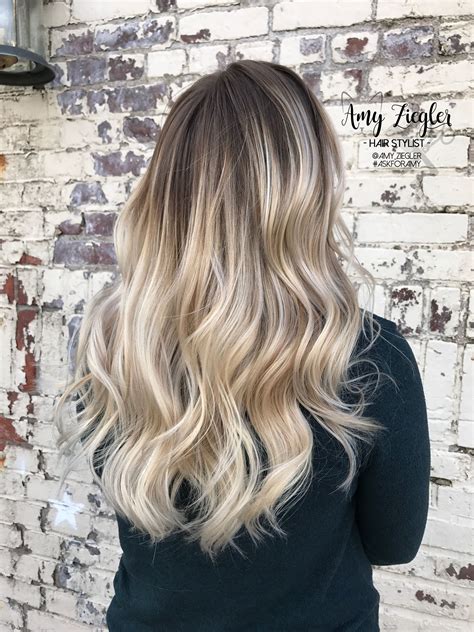 Platinum Neutral Blonde Balayage Ombre Smudge Root By Askforamy