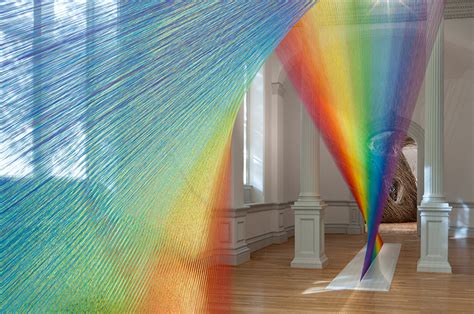 Gabriel Dawe Weaves 60 Miles Of Rainbow Thread Through Renwick Gallery
