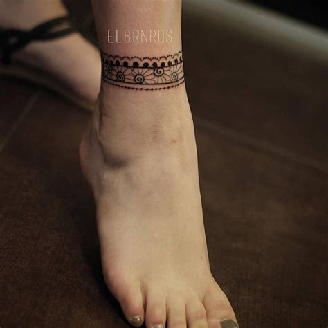 Henna Inspired Ankle Tattoo Ankle Band Tattoo Ankle Bracelet Tattoo