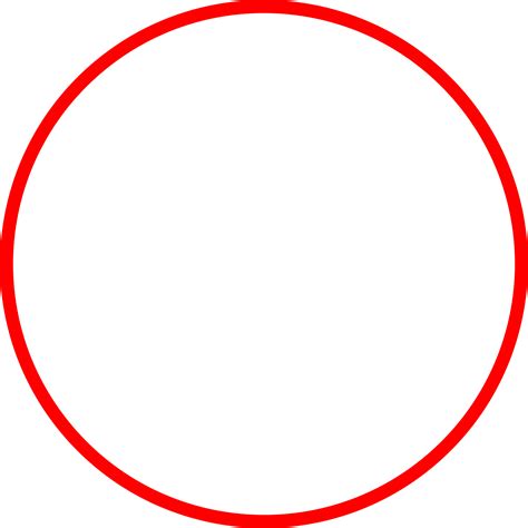 Hollow Circle With Thin Red Border
