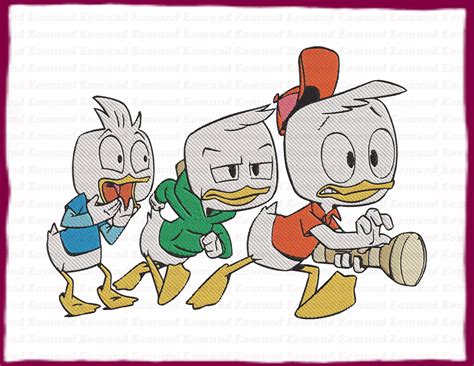 Huey And Dewey And Louie Ducktales Fill Embroidery Design 16 Etsy