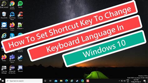 How To Set Shortcut Key To Change Keyboard Language In Windows 10 Youtube