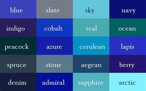 Blue Scale Colour Fastness Color Theory Color Shades Color Names