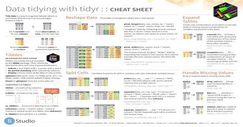 Data Tidying With Tidyr Cheat Sheet Pdf Document