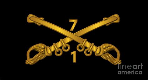 Army 1st Bn 7th Cavalry Branch Wo Txt Digital Art By Tom Adkins
