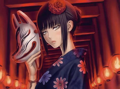 Anime Girl With Mask Wallpapers