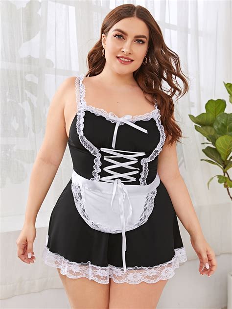 Classy Couture Lace Maid Costume Set Plus Sizeplus Size Maid Costume