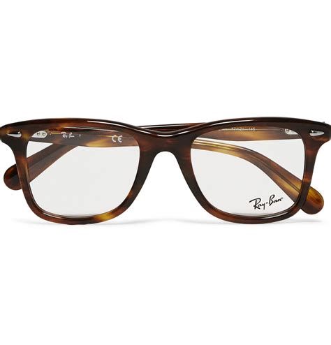 ray ban original wayfarer square frame acetate optical glasses in brown for men lyst