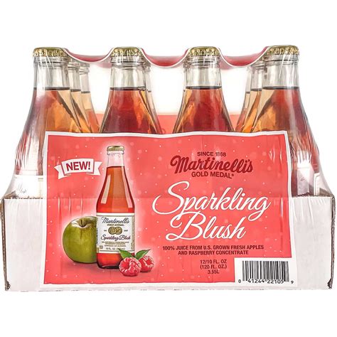 Martinellis Sparkling Blush Apple And Raspberry 10 Fl Oz 12 Ct