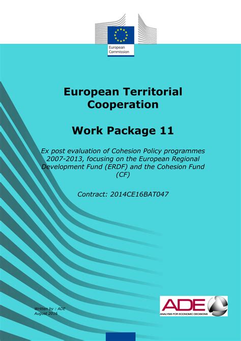 Pdf Evaluation Of Interreg Ivc Ex Post Evaluation Of Cohesion Policy