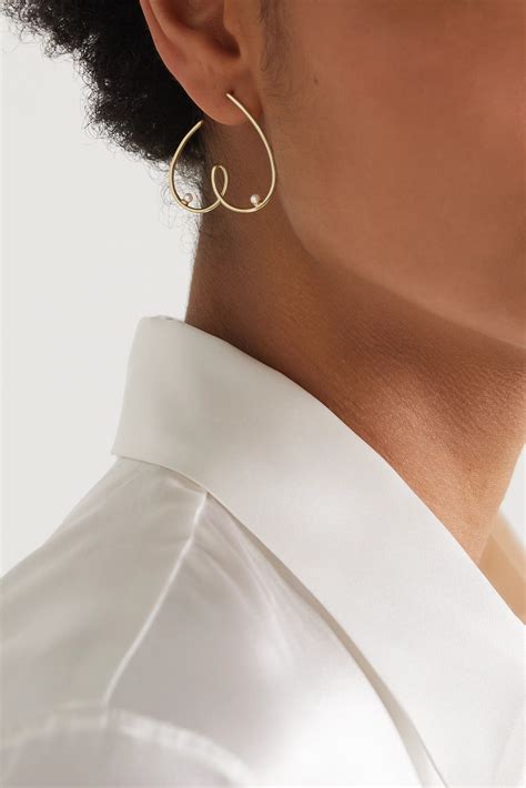 ANISSA KERMICHE Free The Nip 9 Karat Gold Pearl Earring NET A PORTER