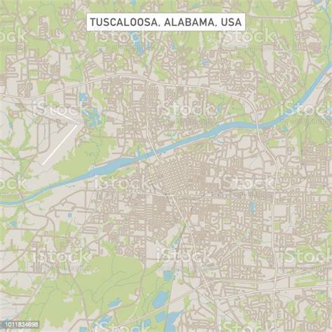 Tuscaloosa Alabama Us City Street Map Stock Illustration Download