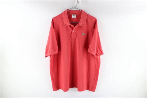 Vintage Lacoste 4xl Croc Logo Short Sleeve Collared Polo Shirt Red Grailed