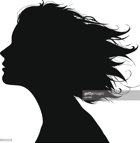 Recherchez parmi des silhouette femme photos et des images libres de droits sur istock. Black Silhouette Of A Womans Facial Profile In The Wind ...