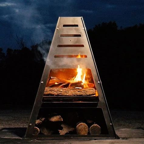 Place five to six pieces of kindling over tinder in a teepee fashion (arranges the sticks around the tinder with sticks meets in the centre tinder). Bad Idea Pyro Tower - Wood Burning Fire Pit / Charcoal ...