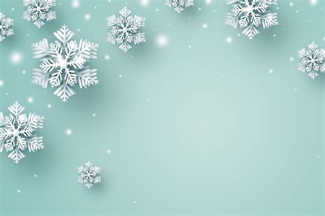 Christmas Background Design Of Snowflake And Snow Falling In The Winter