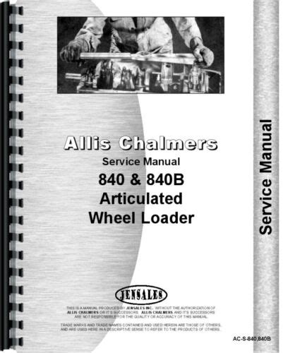 Allis Chalmers 840 840b Wheel Loader Service Manual Ac S 840840b Ebay