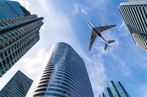 Airplane With Building Stock Image Image Of Tower Corporate 171964483