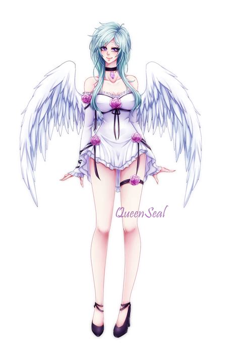 white hair manga character design abs blue and white deviantart angels outfits anime girls