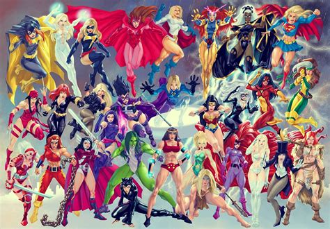 ms marvel marvel avengers batgirl catwoman dc comics big barda lady sif superhero room