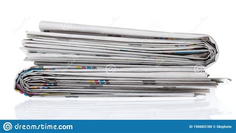 Newspapers Folded And Stacked Concept Stock Photo Image Of