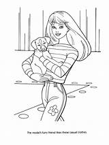 Coloring Barbie Clothes Casual Mannequin Printable Getcolorings sketch template