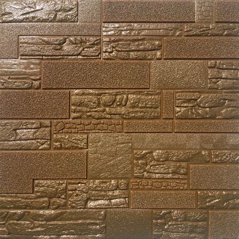 Dundee Decos Antique Bronze Brown Faux Bricks Stones 3d Wall Panel