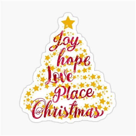 Joy Hope Love Peace Christmas Merry Christmas Sticker By Waiwai1996