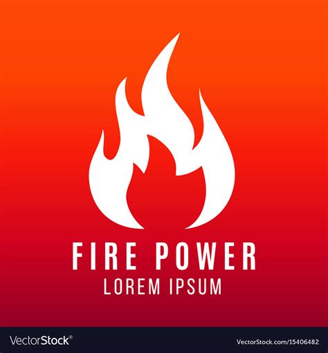 White Flame Of Fire Logo Design On Bright Vector Image