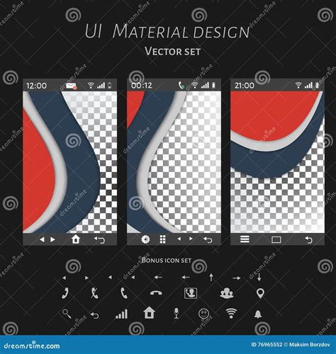 Abstract User Interface Templates Of Overlaps Paper Stock Vector