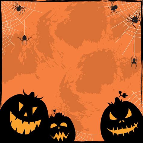 Scary Gloomy Orange Halloween Background Vector 3485032 Vector Art At