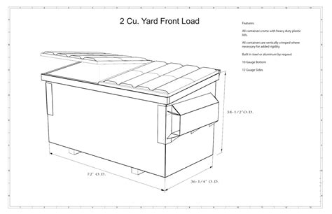2 Yard Commercial Dumpster Spec American Made Dumpsters